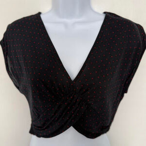 Zara Black & Red Polka Dot Crop Top - Size S